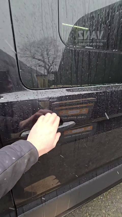 exterior black van door handle