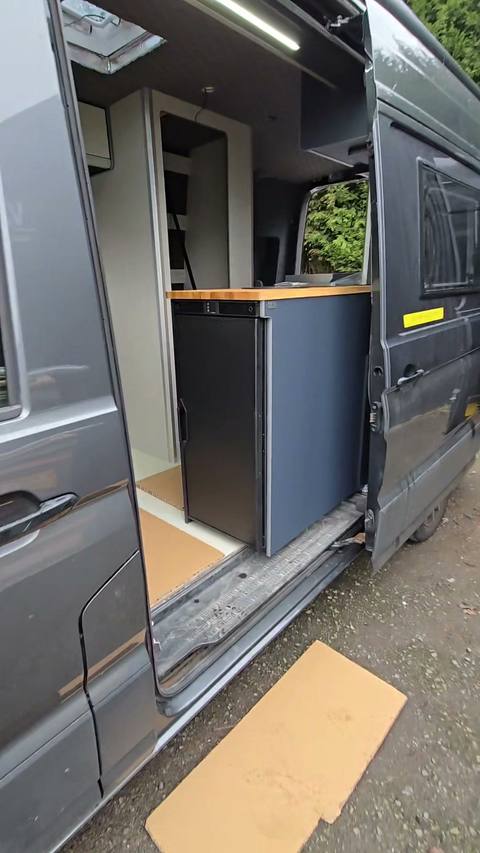 exterior grey crafter door open