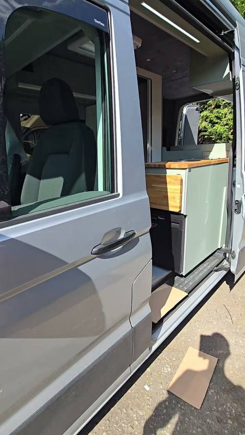 exterior silver crafter door open