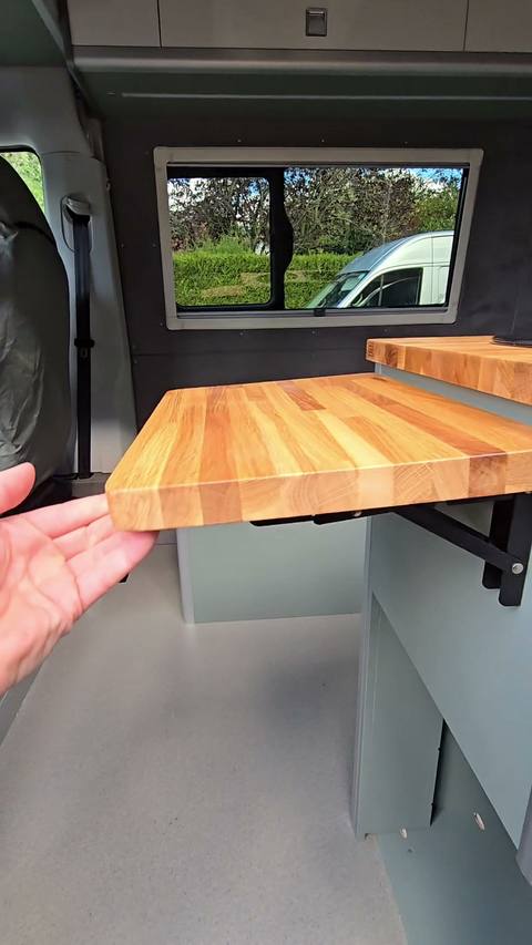 fold table oak hand