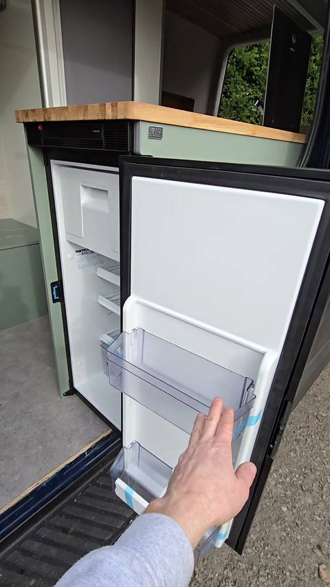 fridge open bamboo top