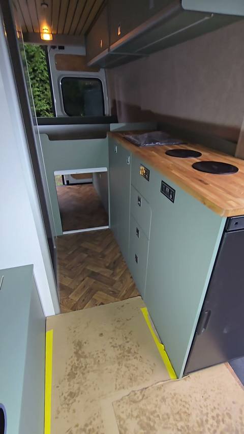 herringbone kitchen build