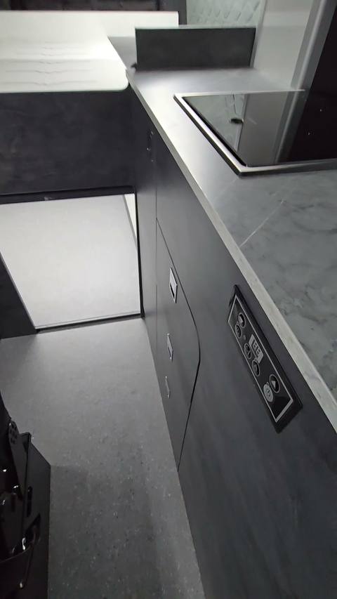 marble worktop hob macro